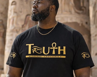 TRUTH KNOW THYSELF™ Ankh T-Shirt, Eye of Horus,  African Clothing, Third Eye Truth Shirt,  Conscious Clothing, Kemetic Unisex Tshirt