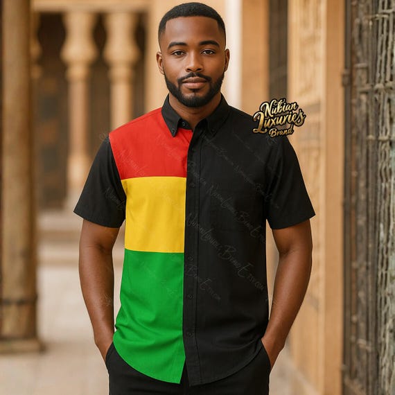 Pan-african Clothing, Red Gold Green RBG Short Sleeve Casual Dress Shirt for Men - Black Pride Rasta - Color Block Button-up Unisex Shirt - Etsy Pan-african Clothing, Red Gold Green RBG Short Sleeve Casual Dress Shirt for Men - Black Pride Rasta - Color Block Button-up Unisex Shirt - Etsy