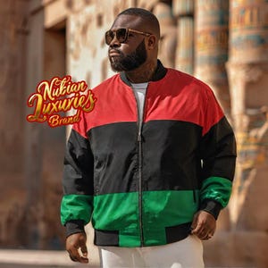 Garveyite Jacket, RBG Afrocentric Clothing, RBG Coat, Red Black and Green, Pro Black, RBG Flag Jacket Men&#39;s African Plus Size 3xl 4xl 5xl