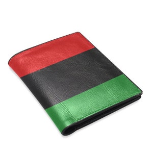 Portafoglio panafricano da uomo - Portafoglio bifold - Portafoglio uomo bandiera RBG - Porta carte RBG - Portafoglio monete - Rosso nero e verde, regalo per Garveyite