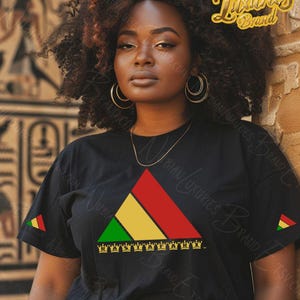 Pyramid T-Shirt - Red Gold and Green Colors Rasta Shirt - Rastafarian Shirt - Rasta Pyramid - Unapologetically African - Roots T-Shirt
