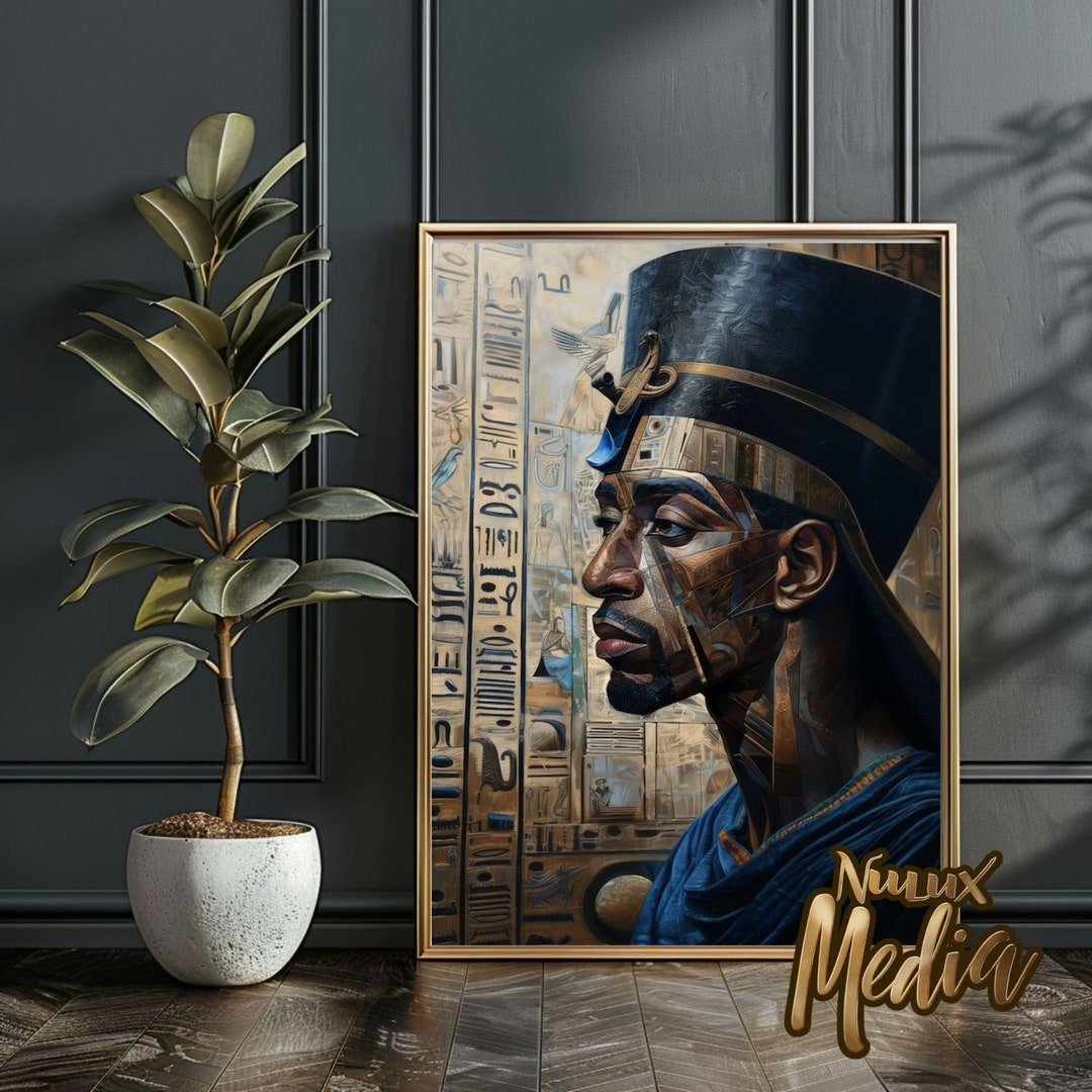 Abstract African Art, Egyptian Pharaoh Printable Art, Contemporary