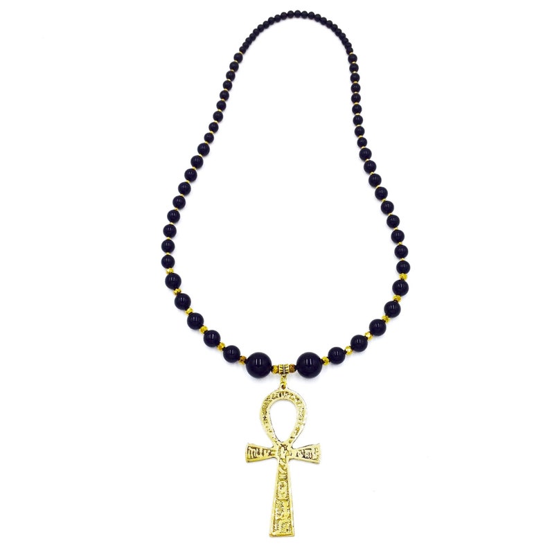 Black Onyx Ankh Necklace Egyptian Necklace for Men Large Etsy