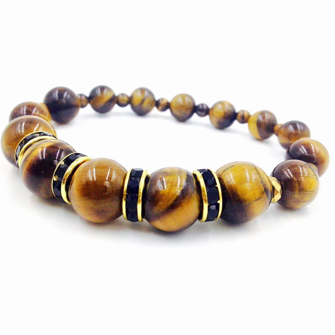Tiger Eye Protection Bracelet Men Handmade Natural Gemstone Etsy