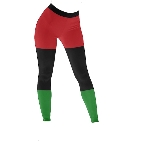 RBG Red Black Green Leggings, Pan African Yoga Workout Stretch Pants, Black  and Proud, Unapologetically Black, Marcus Garvey, Black Woman 