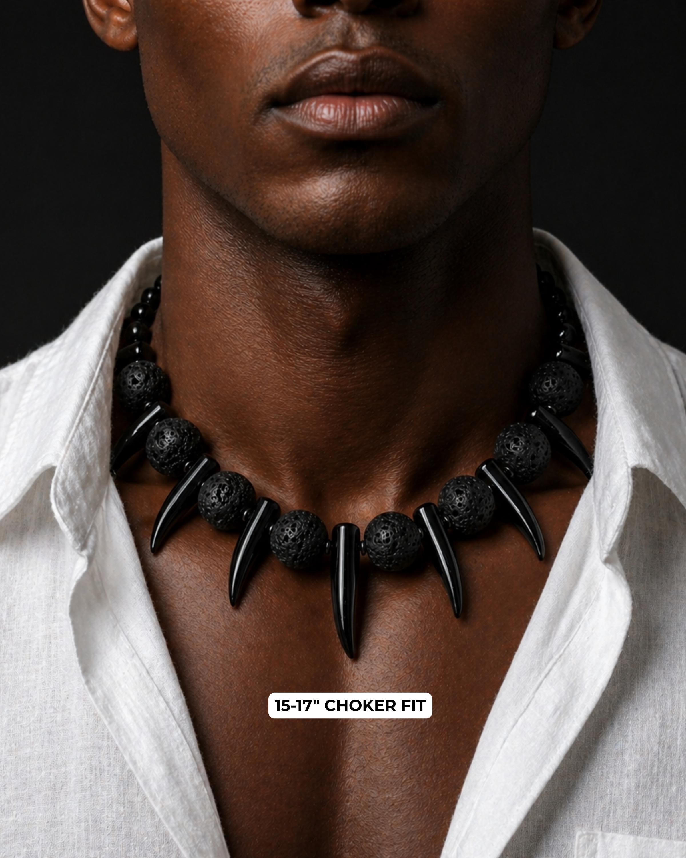 Shaka Zulu Necklace, African Men's Beaded Necklace, Tribal Choker