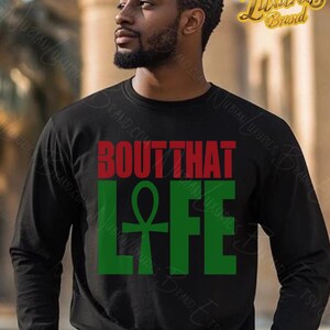 African Clothing // Egyptian Shirt // Pan African Clothing // Afrocentric Long Sleeve T-Shirt // Gift for Him // Garveyite // RBG