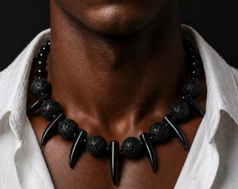 Men's Tribal Jewelry - Shaka Zulu Necklace - African Mens Choker