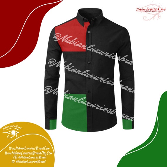 Men's African Clothing // RBG Casual or Dress Shirt // Long Sleeve