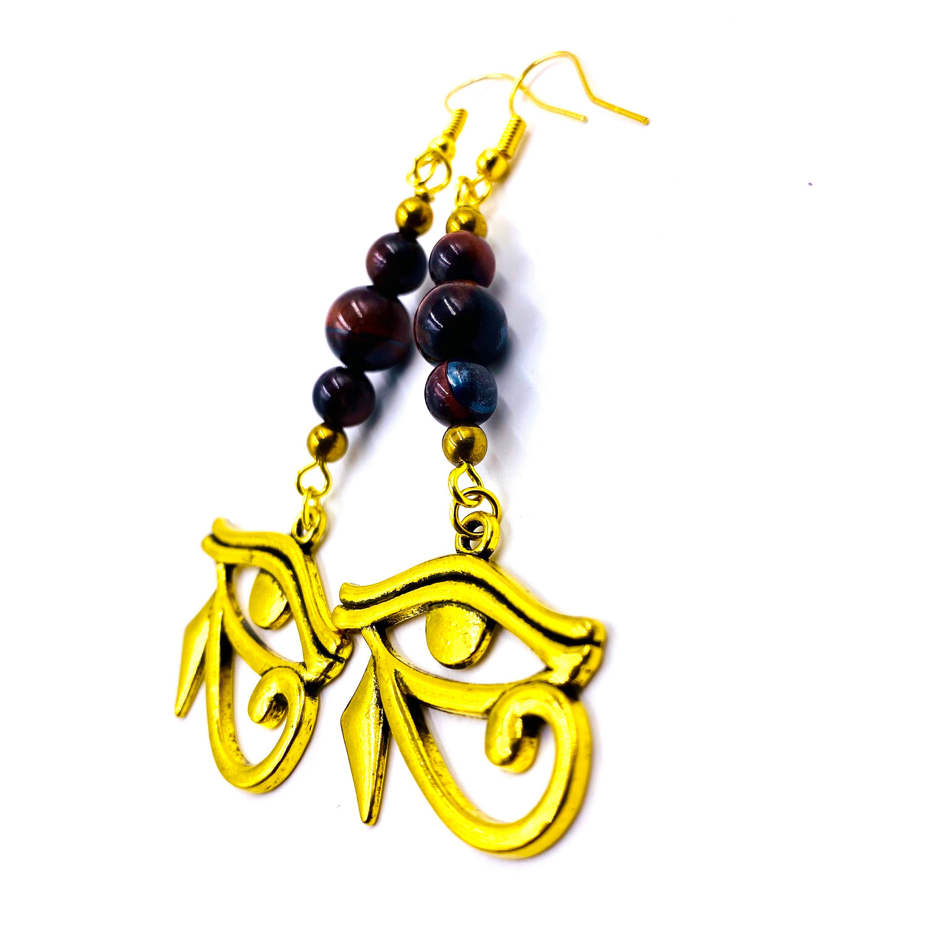 Ojo de Horus Pendientes Ojos de Ra Dangle Pendientes Ojo Etsy