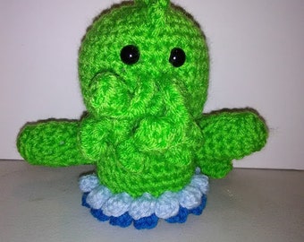 Crocheted Cthulhu doll