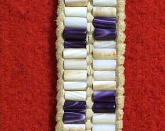 Traditional Shell Wampum 2 row bracelet