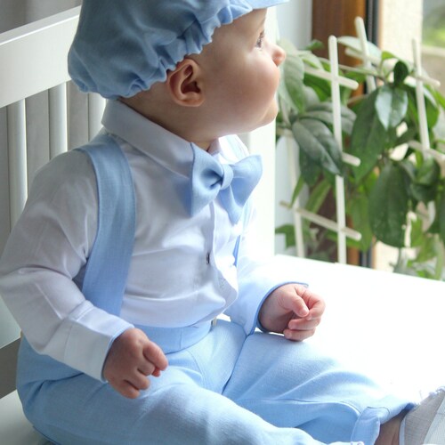 Christening Set for Boy LINEN Baptism BEIGE Linen Outfits Etsy