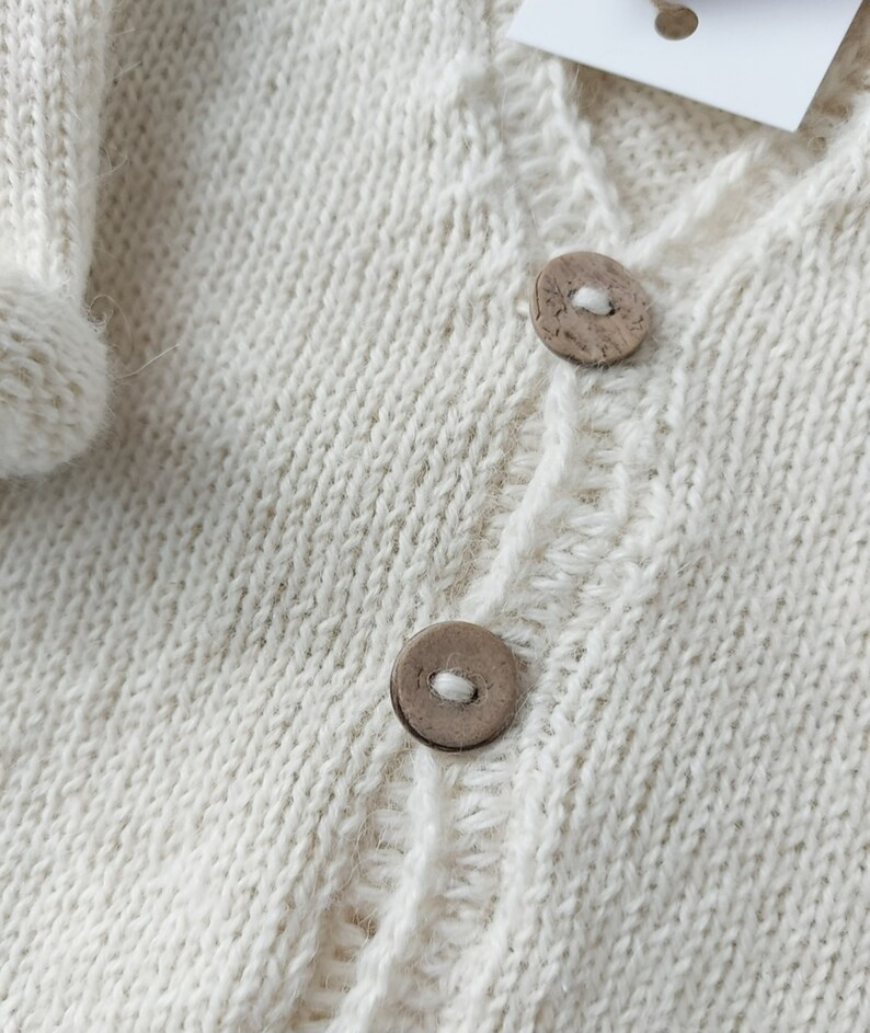 Baby Boy 100 % Alpaca Sweater, Wool Alpaca sweater, Light Beige wool sweater, BOHO sweater, Scandinavian sweater, Infant warm wool sweater, image 4