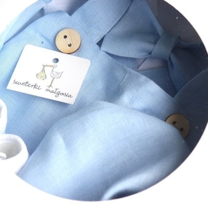 Conjunto de batizado para menino, LINHO, Conjunto de batizado, Roupas de linho AZUL, Roupa de bebê menino, Roupa de batizado, Roupa de batizado de verão, Roupas para menino