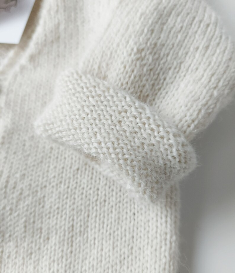 Baby Boy 100 % Alpaca Sweater, Wool Alpaca sweater, Light Beige wool sweater, BOHO sweater, Scandinavian sweater, Infant warm wool sweater, image 3