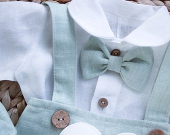 Vestito Gentiluomo 3 Pezzi Abito Gentiluomo Bambino 3 Pezzi - Camicia, Gilet E Pantaloncini Spina Di Pesce, Taglie 1-6 Anni Pagliaccetto Neonato Estivo