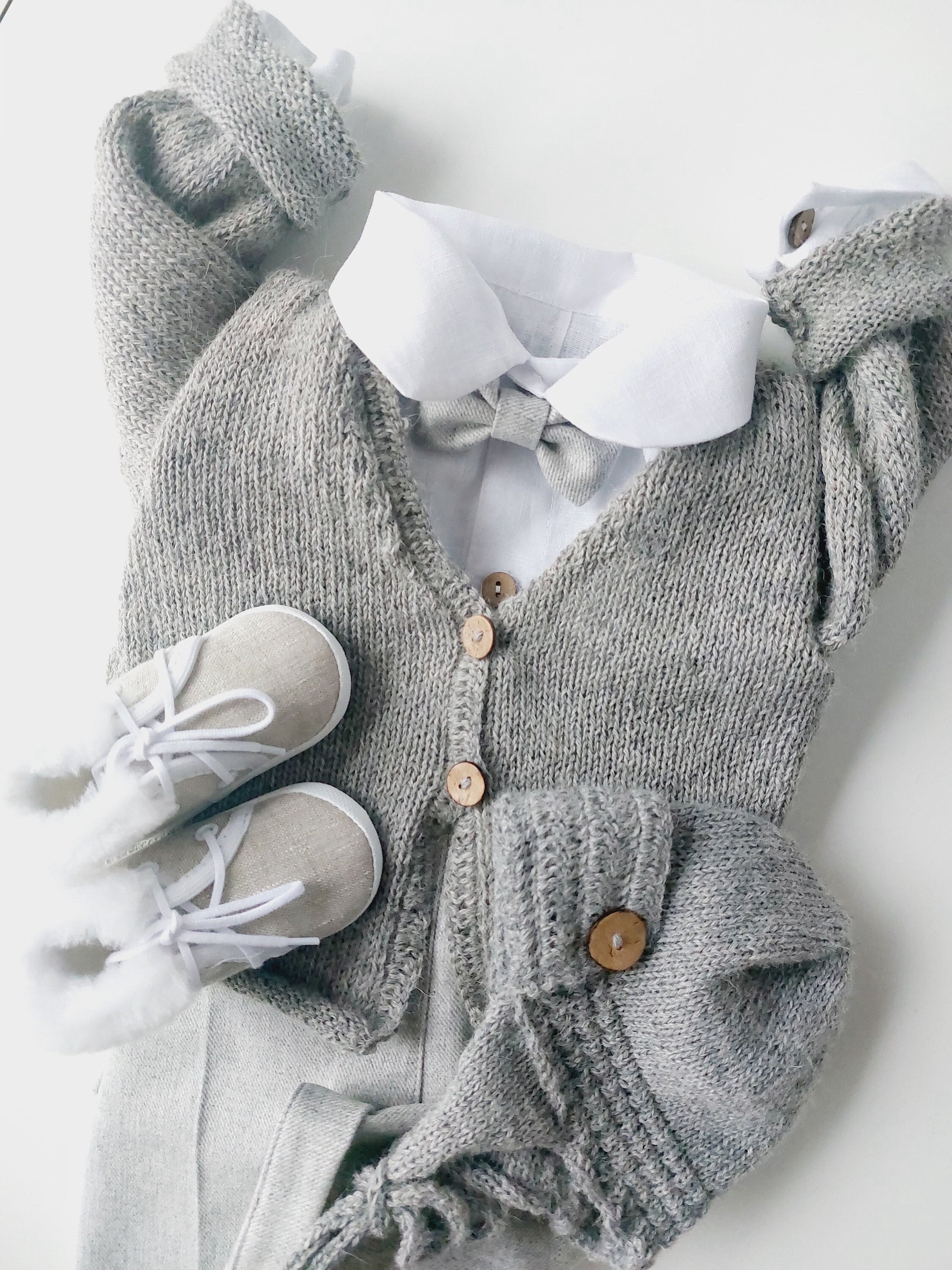 Baby Boy Alpaca Sweater: Gray Boho Scandinavian Knit - Etsy New