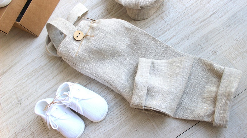 baby boy baptism suit toddler baptism outfit  christening outfit boy linen beige outfit kids linen clothes beige linen pants boho outfit infant linen outfit