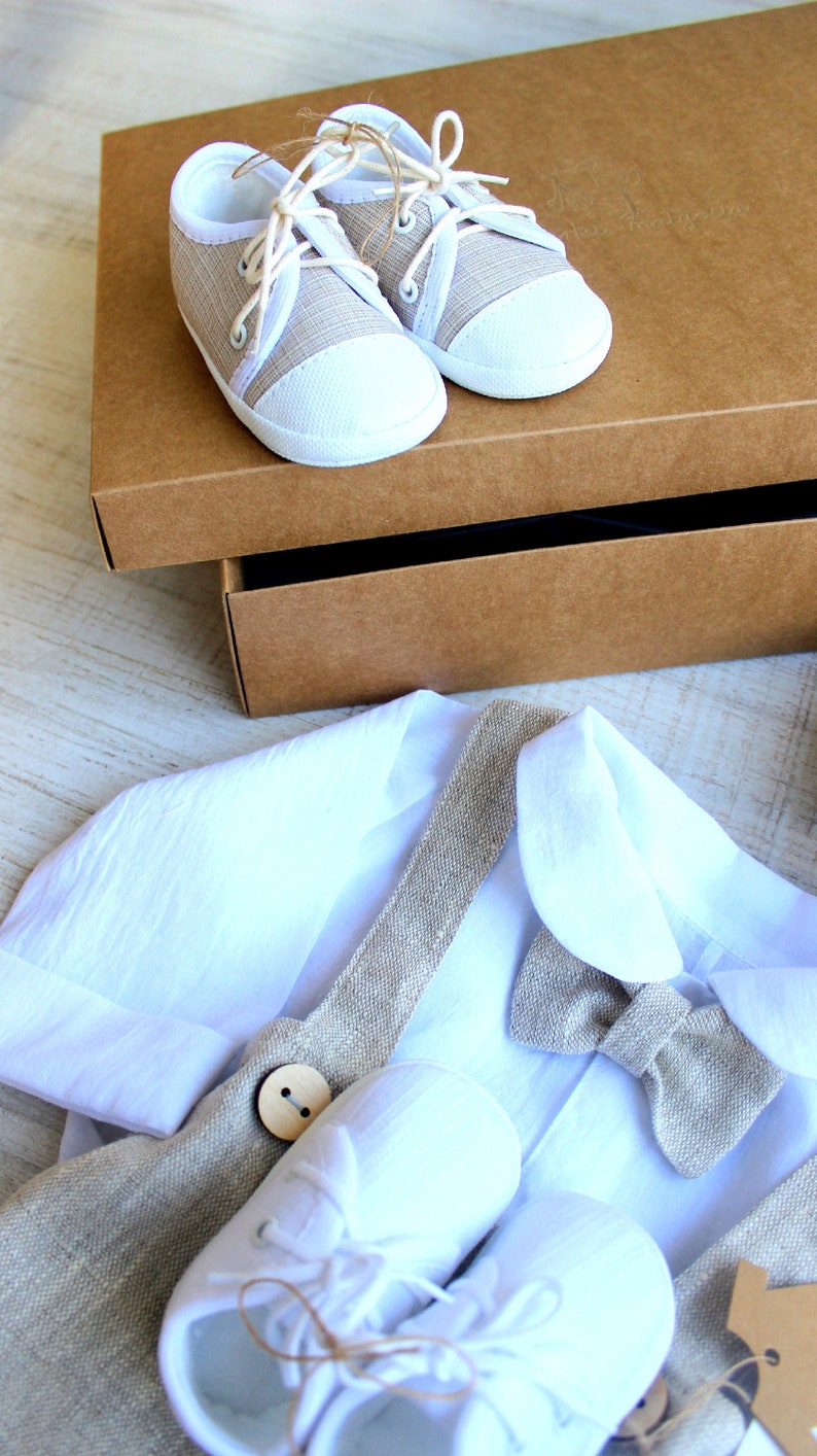 baby boy baptism suit toddler baptism outfit  christening outfit boy linen beige outfit kids linen clothes beige linen pants boho outfit infant linen outfit