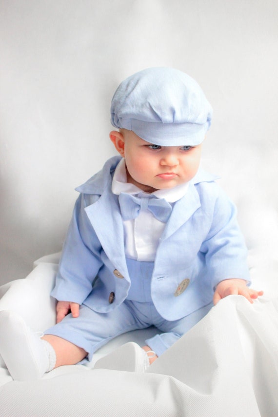 igual domesticar Ondular Bautizo para niño LINO Bautizo BLANCO Trajes de lino Traje - Etsy México