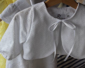 Bolero for baptism for girls white