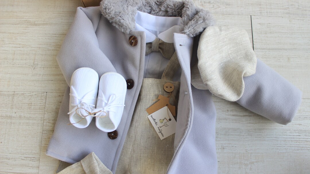 Ensemble de baptême pour garçon, LINGE, Baptême, Tenues de lin BEIGE