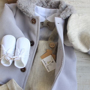 Christening set for boy, LINEN , Baptism, BEIGE Linen Outfits, Outfit Baby boy, Christening Linen,  Classic Baptism Outfit, Clothes for Boy