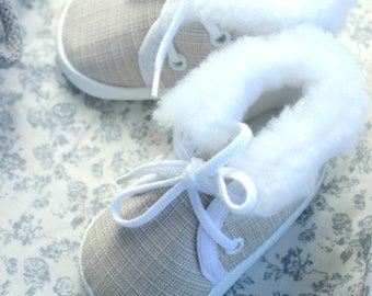 Taufset für Jungen Beige Mantel Taufkleidung mantel Mütze Leinen