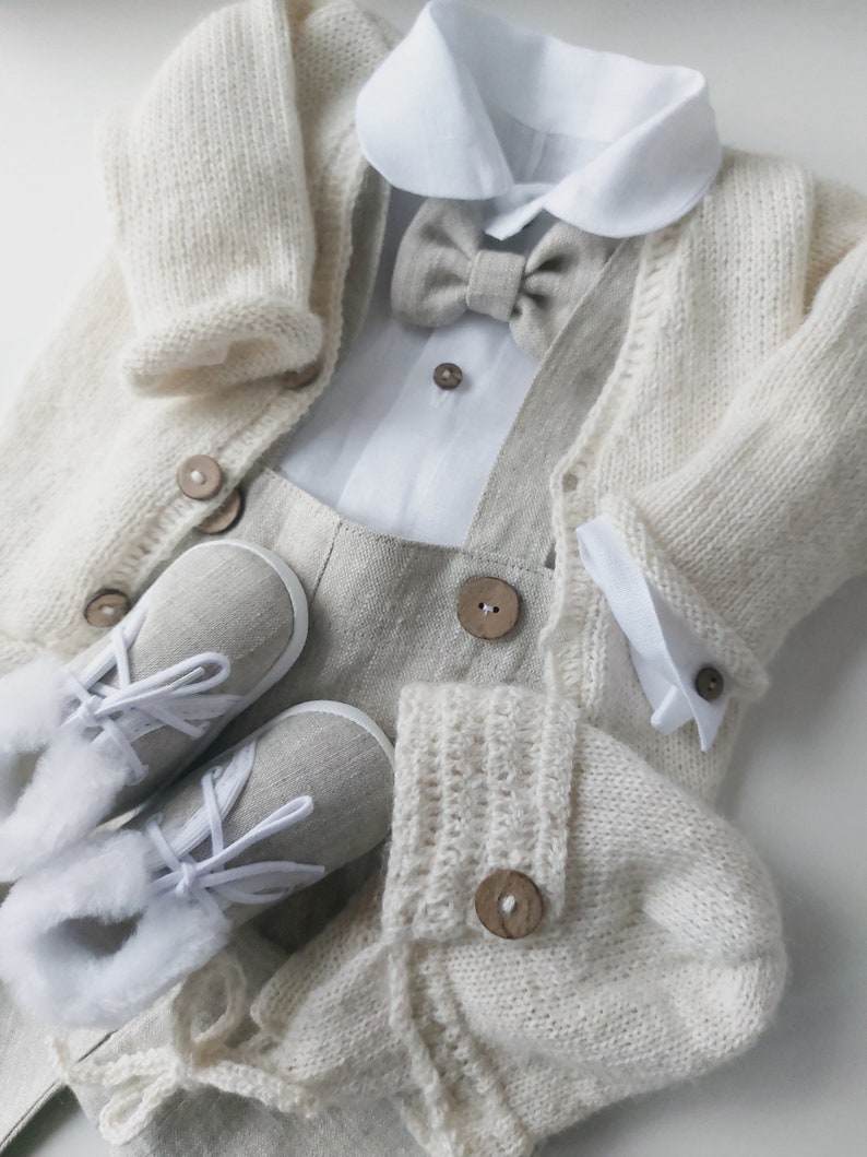 Baby Boy 100 % Alpaca Sweater, Wool Alpaca sweater, Light Beige wool sweater, BOHO sweater, Scandinavian sweater, Infant warm wool sweater, image 5