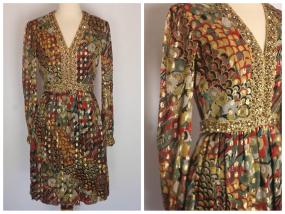 vintage 1960s mod cocktail evening dress