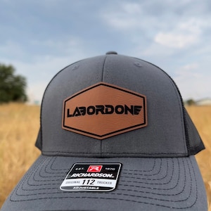 Custom logo hat, custom trucker leather patch hat, personalized logo, company brand laser engraved hat, Leather Patch Hat, Richardson