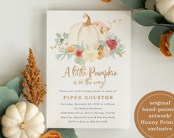 Little Pumpkin Baby Shower Invitation, Fall Baby Shower Invitation, Pumpkin Baby Shower Invite, Gender Neutral Fall Baby Shower Invite Piper