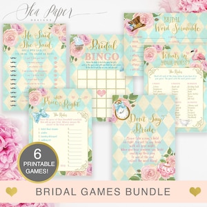 Alice In Wonderland Baby Shower Games Pack Alice In Etsy