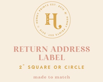 Return Address Labels or Seals, Printed or Digital - Made to Match Any Design in the Shop - Hunny Prints ™