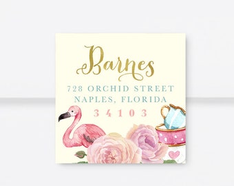 Alice in Wonderland Return Address Label, Return Address Sticker, Square or Circle, Printed or Digital, Alice's Adventures in Wonderland