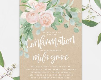 confirmation invite etsy