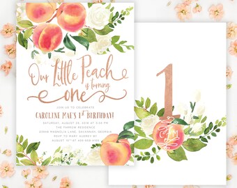 peach invitation etsy