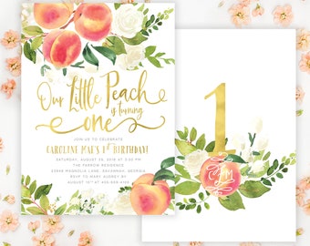 peach invitation etsy