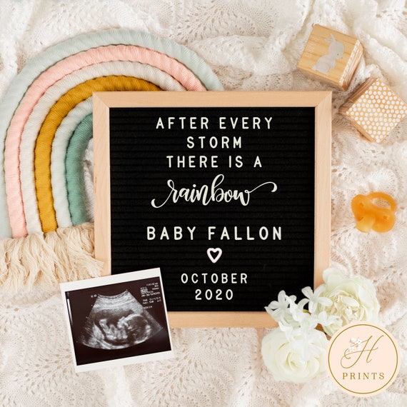 Download Rainbow Baby Pregnancy Announcement For Social Media Editable Etsy