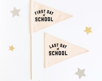 First & Last Day of School Canvas Flag Set for School Photos - Black