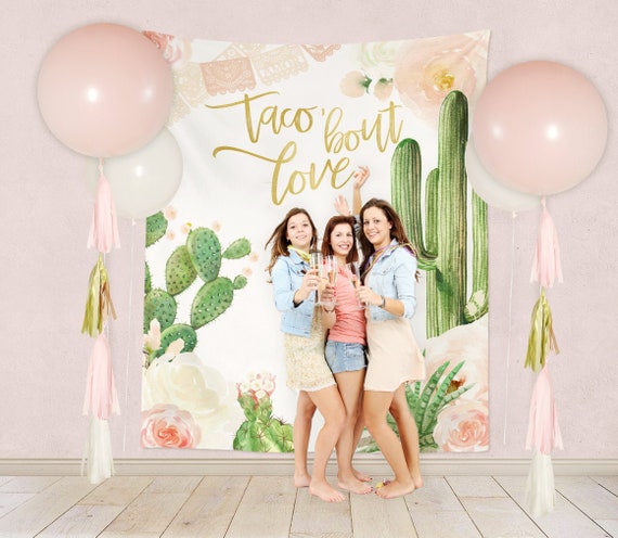 Fiesta Photography Backdrop, Taco 'Bout Love Backdrop, Wedding Photo Backdrop, Bridal Shower Backdrop, Fiesta Party Backdrop Curtain- Carrie Il_570xn