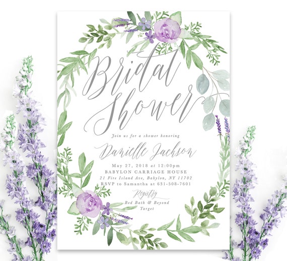 Paper Paper & Party Supplies Purple Bridal Shower Green Apple Printable