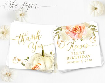 Printed Fall Favor Tags - Thank You Gift Tags for Any Event: Baby Shower, Bridal Shower, Wedding, Birthday Party  - Fall 3