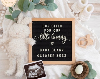 Editable Easter Pregnancy Announcement © for Social Media, Little Bunny Pregnancy Announcement for Social Media, Spring Baby Announcement