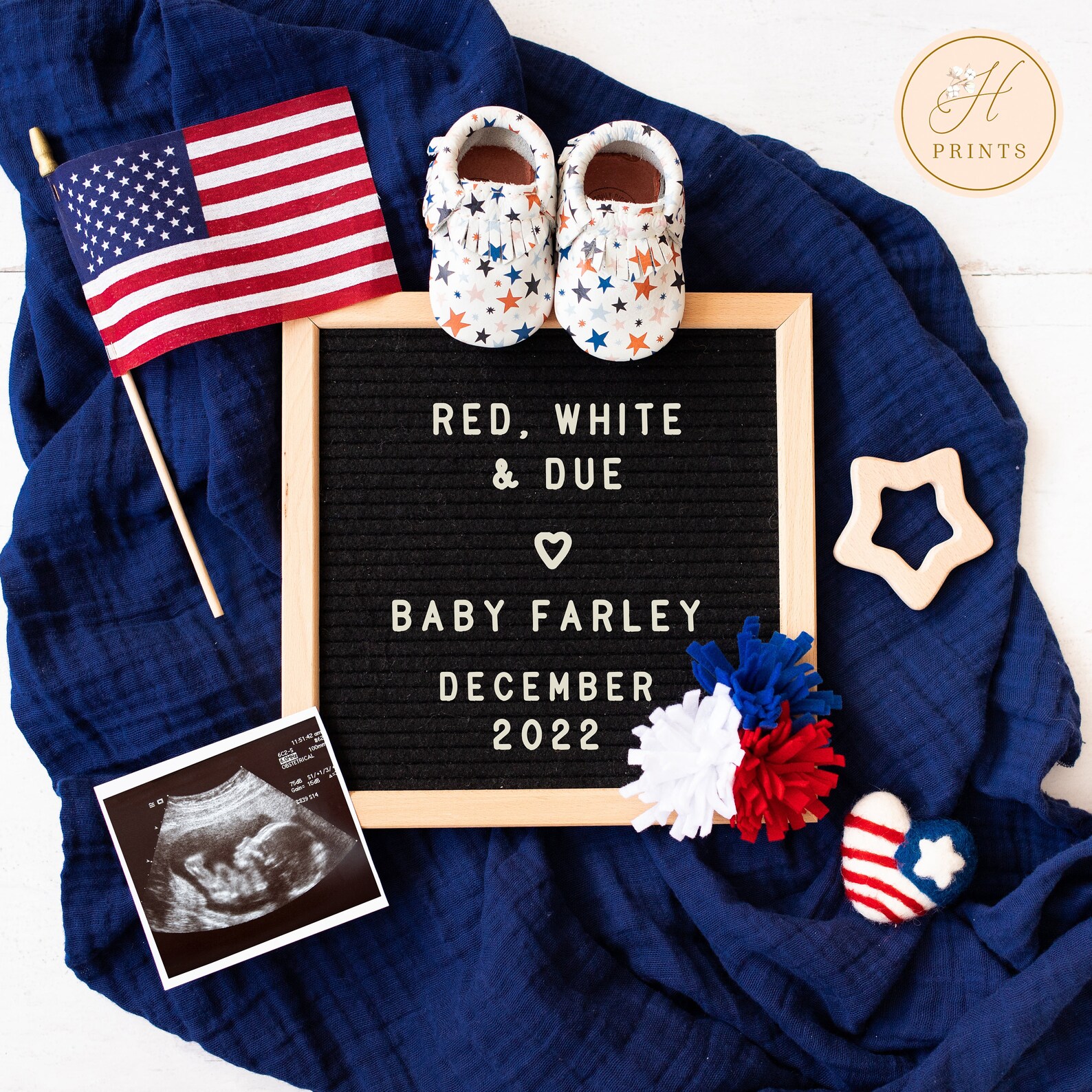 Editable 4th of July Pregnancy Announcement © for Social - Etsy