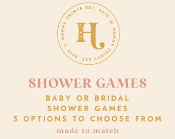 Bridal & Baby Shower Games - Printed or Digital Format - Made to Match Any Design in the Shop - Hunny Prints ™
