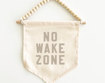 No Wake Zone Nursery Sign: Beach House Decor, Canvas Banner