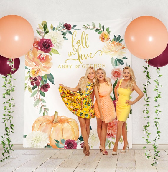 Photography Backdrop: Fall Wedding Backdrop, Fall Bridal Shower Backdrop, Pumpkin Bridal Shower Backdrop, Pumpkin Wedding Backdrop - Fall 7 Il_570xn