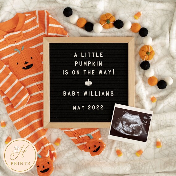 Editable Halloween Pregnancy Announcement, Pumpkin Pregnancy ...
